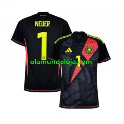 Camisola Alemanha Manuel Neuer 1 Guarda-redes Homem Equipamento Primeiro Euro 2024 Manga Curta